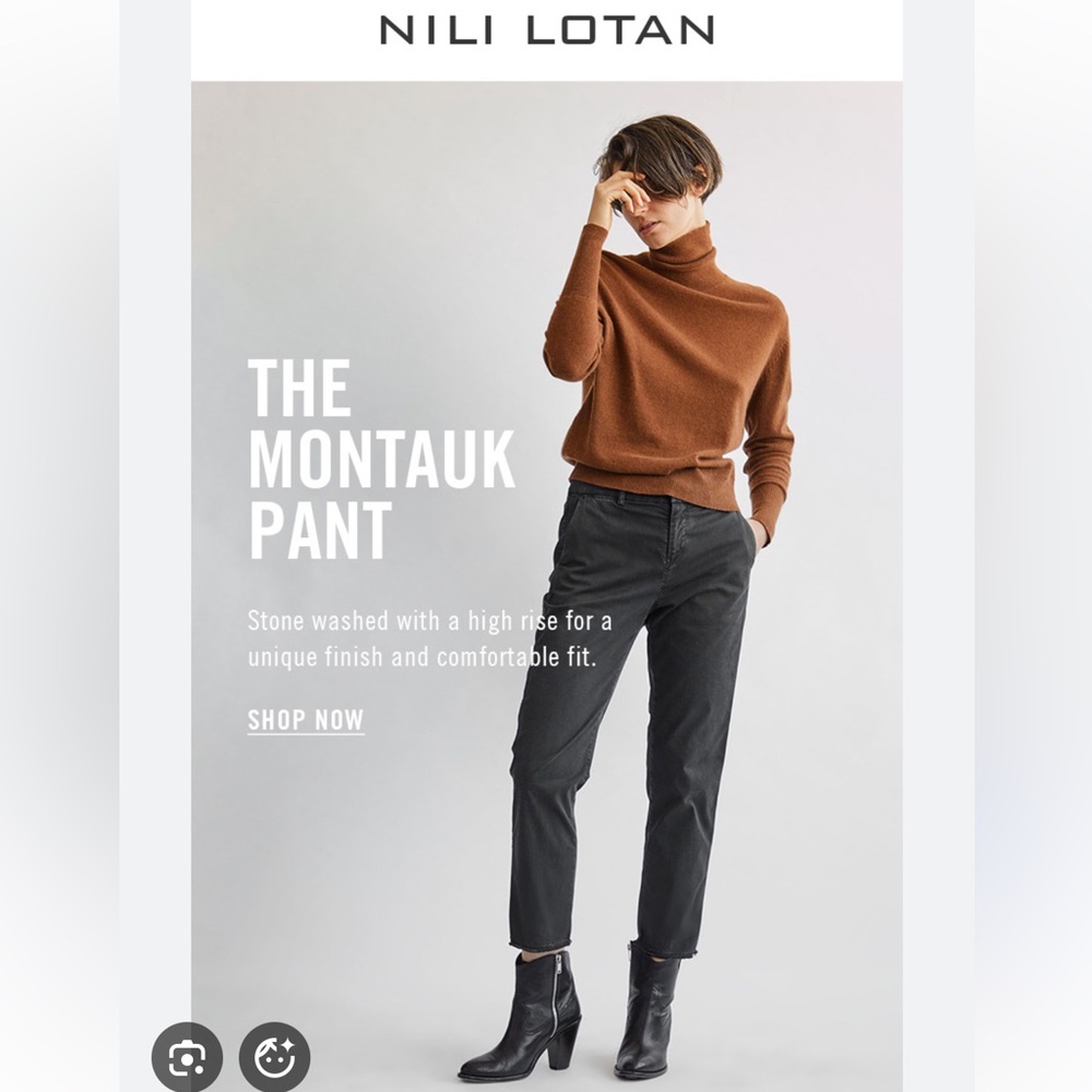 Nili Lotan Montauk Cropped Pant Charcoal Grey 0